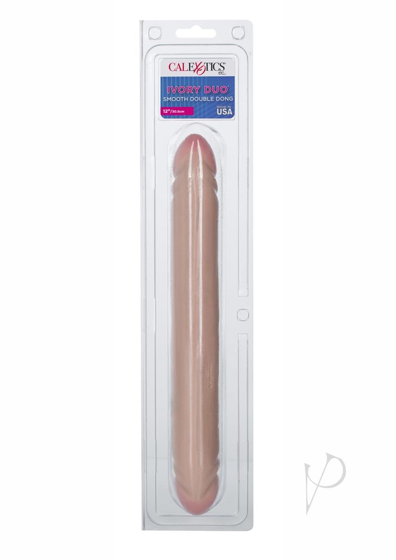 IVORY DUO SMOOTH Realstic Double Ended Dildo 12 INCH IVORY