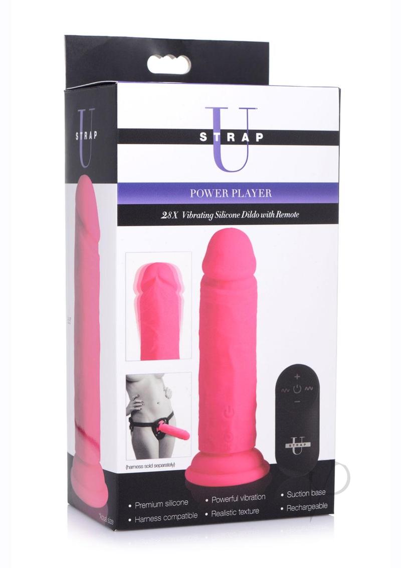 Strap U Vibrating Silicone Dildo with Remote