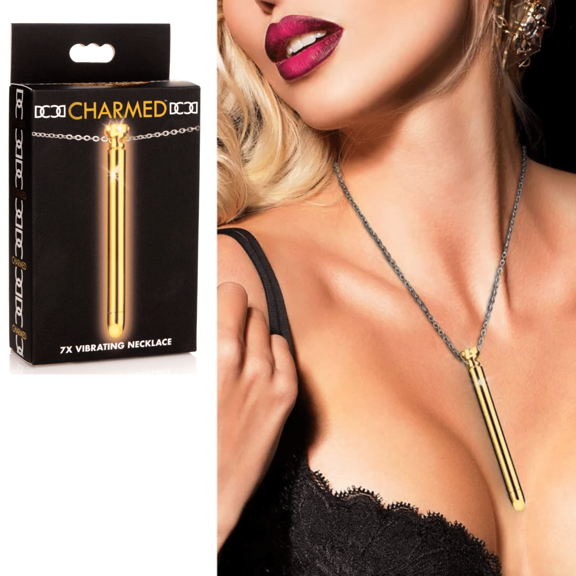 Charmed 7x Sexy Jewelry Vibrating Necklace Rechargeable Bullet Vibrator 