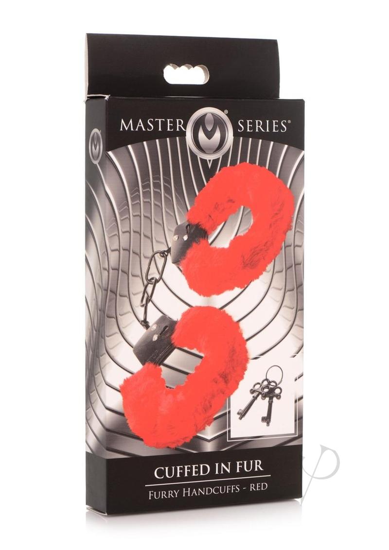 Ms Cuffed In Fur Handcuffs Red Bondage Gear