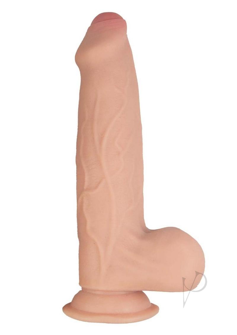 9.25 Inch Realcocks Dual Layer Uncut Thick Dildo Harness-Compatible Sex Toy