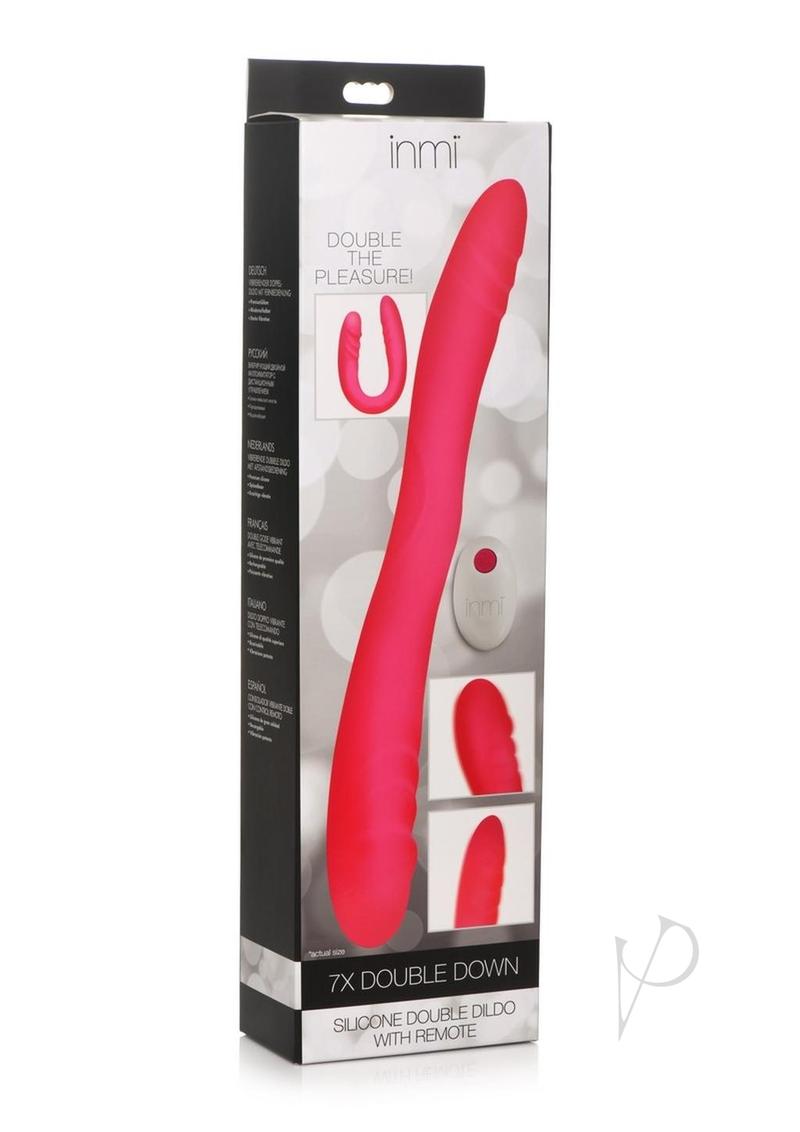 Vibrating Silicone Double Dildo w/ Remote Control