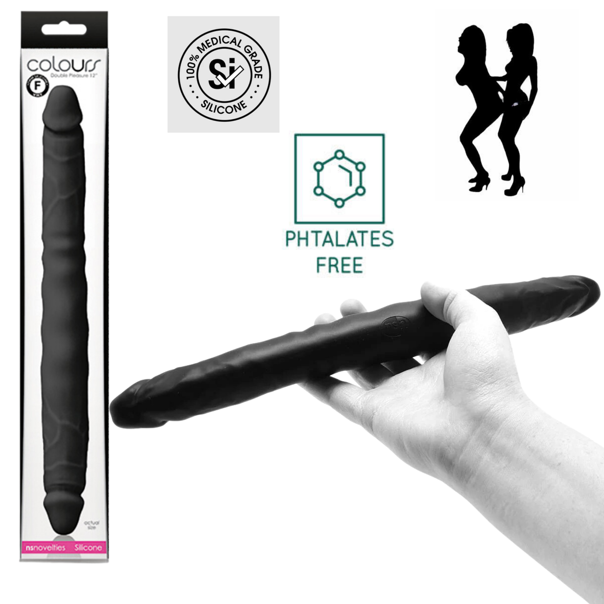 Colors Pleasure 12 Inch Silicone Realistic Double-Ended Dildo 