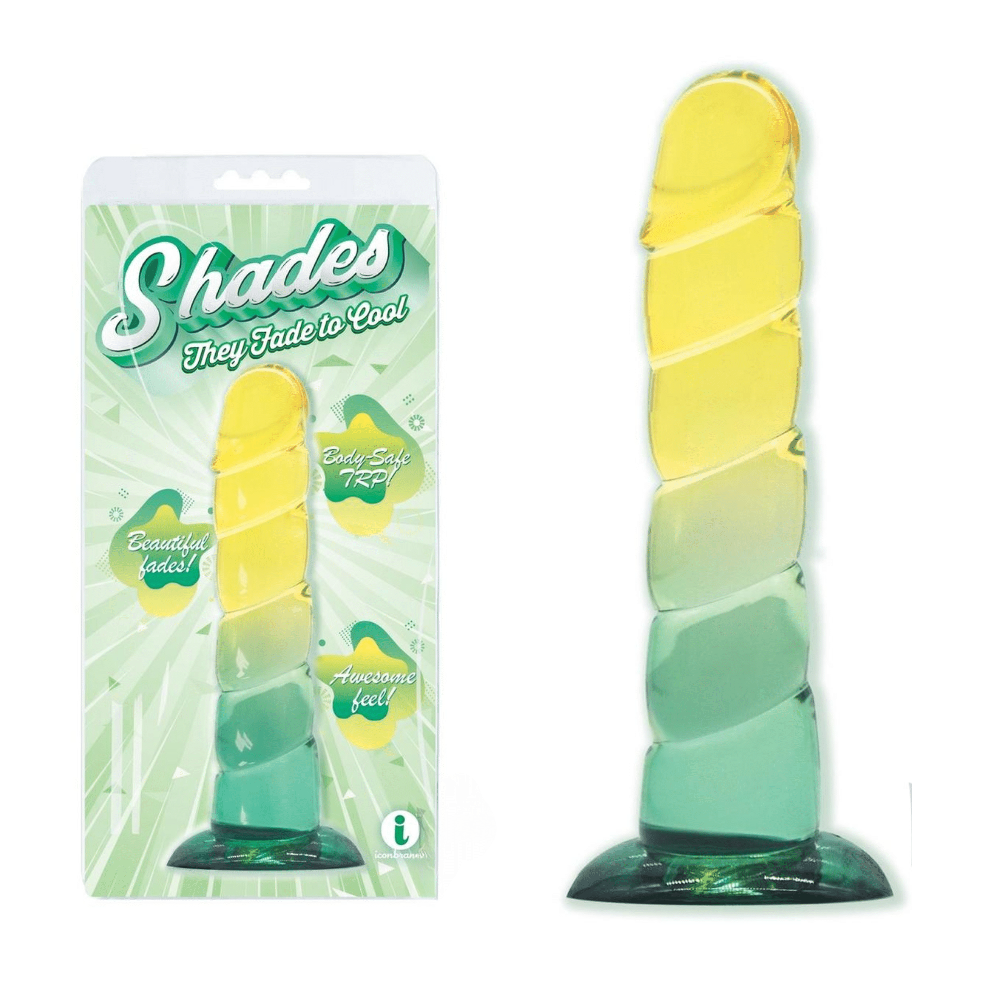 Shades Seamless Swirls G-Spot Dildo Flexible Strong Suction Cup Sex Toy