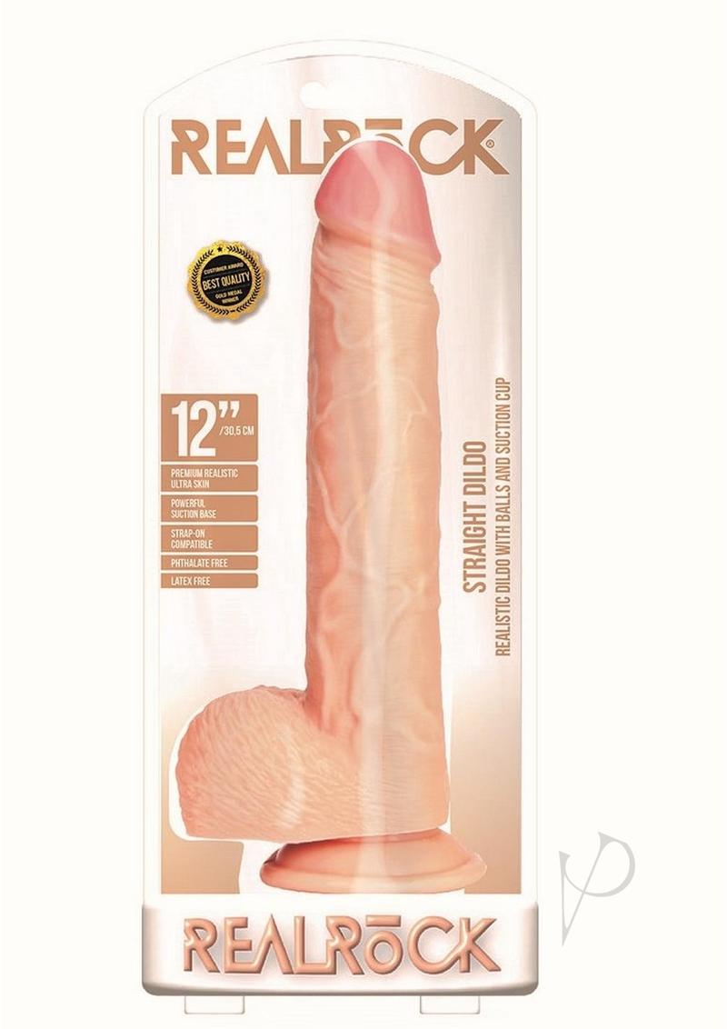 RealRock Straight Realistic Dildo with Balls and Suction Cup