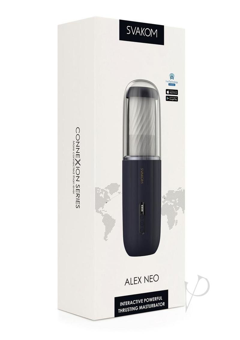 Svakom Alex Neo App Controlled Male Stroker Interactive Powerful Thrusting Vibrating Masturbator