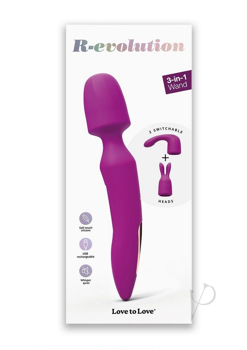 R-evolution Rechargeable Silicone Wand Vibrator With Two Interchangeable Heads