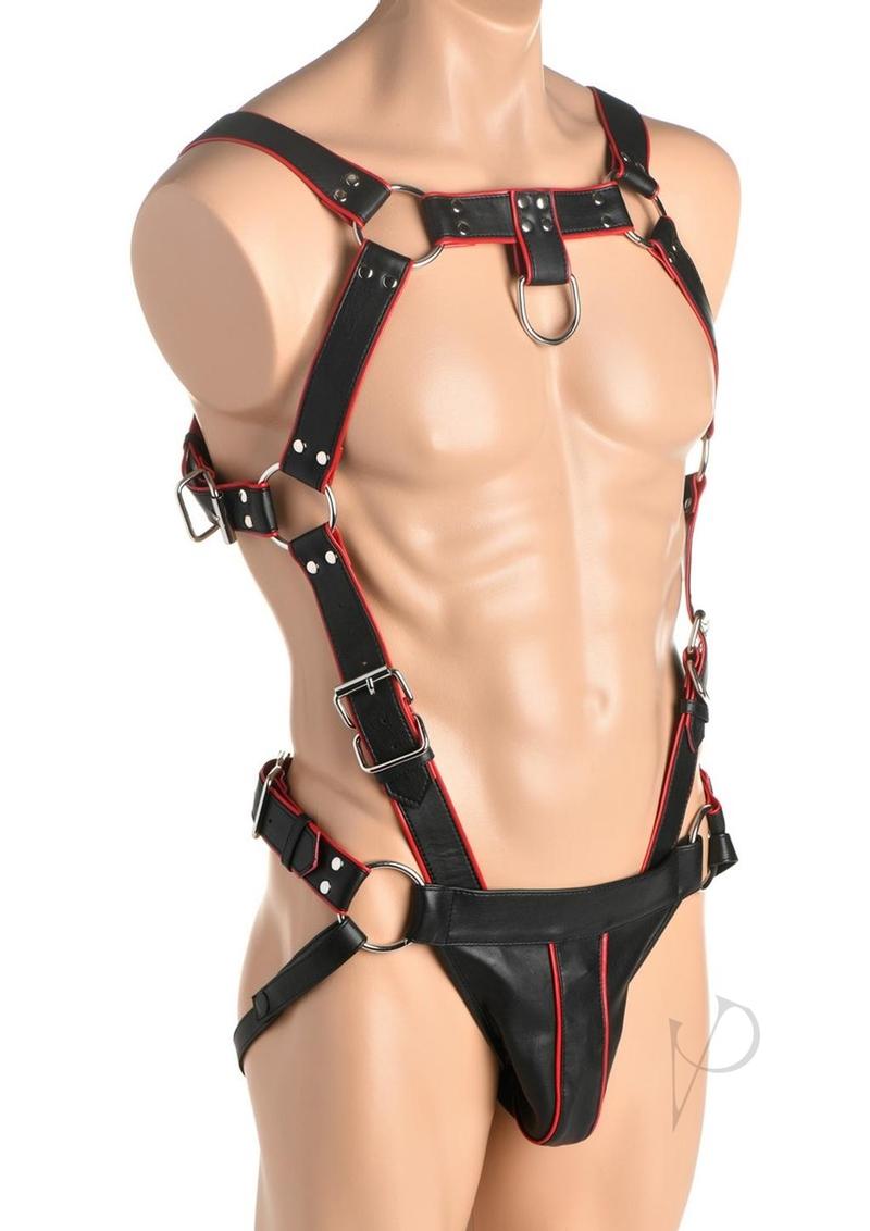 Heathen's Leather Body Harness For Men With Removable Jock Strap