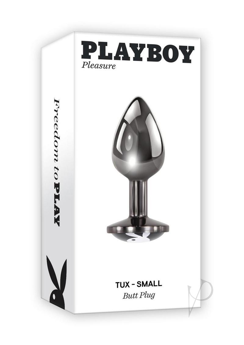 Playboy Tux Anal Toys Easy To Insert Metal Butt Plug Hematite