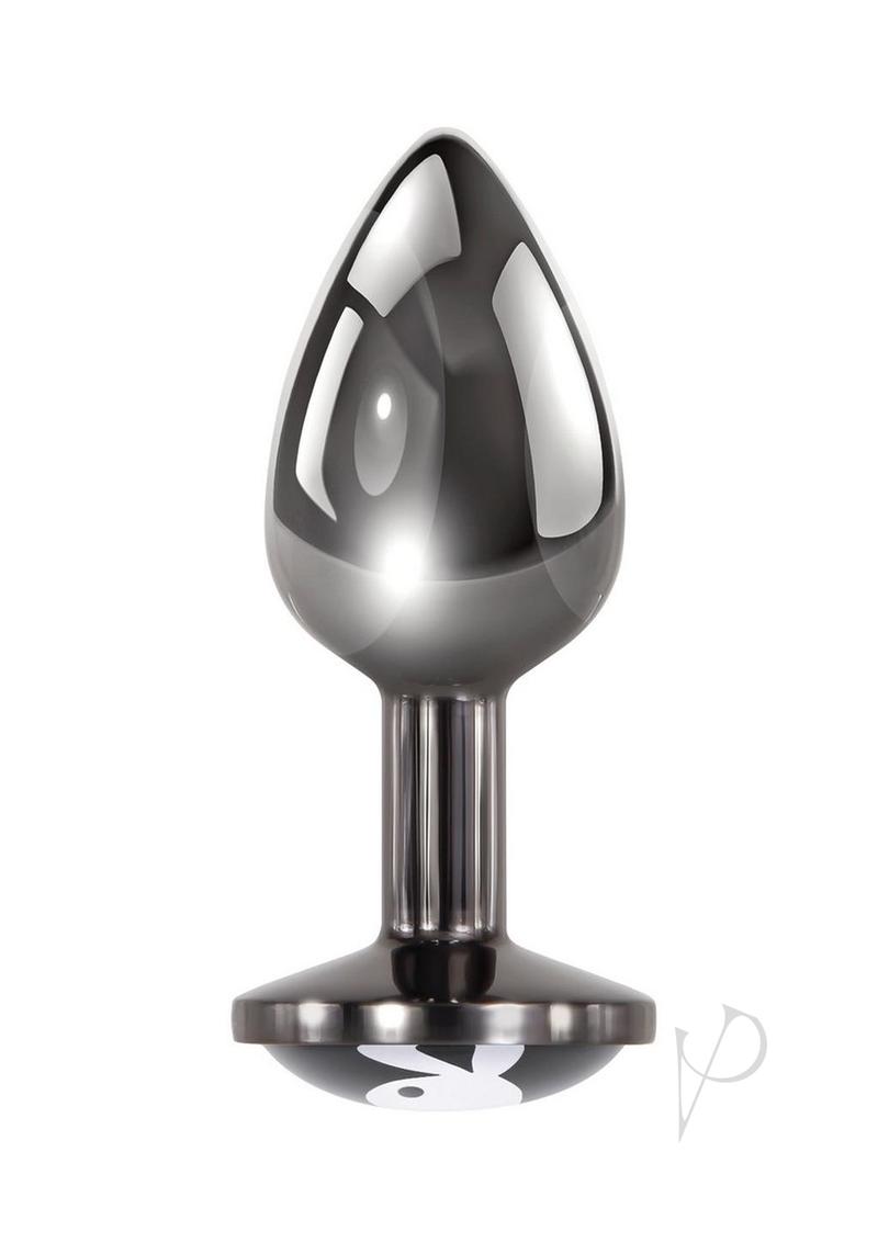 Playboy Tux Anal Toys Easy To Insert Metal Butt Plug Hematite