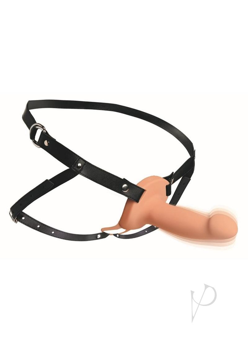 Size Matters 2-Inch Strap On Harness Smooth Silicone Vibrating Penis Sleeve with Remote