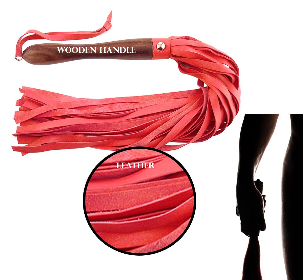 Rouge Wooden Handle Leather Flogger 