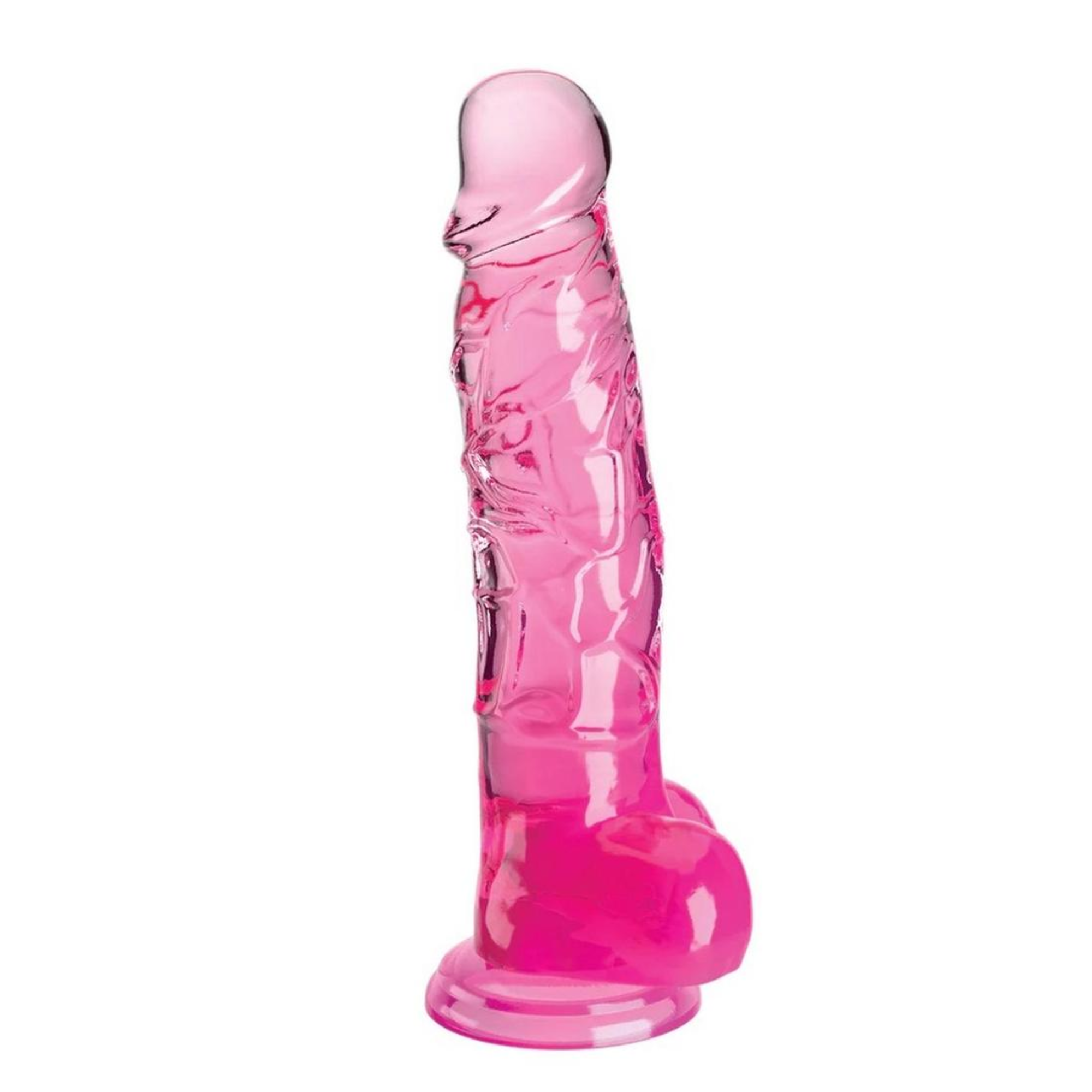 King Cock 8-inch Strap-on Compatible Realistic Suction Cup Pegging Dildo With Balls