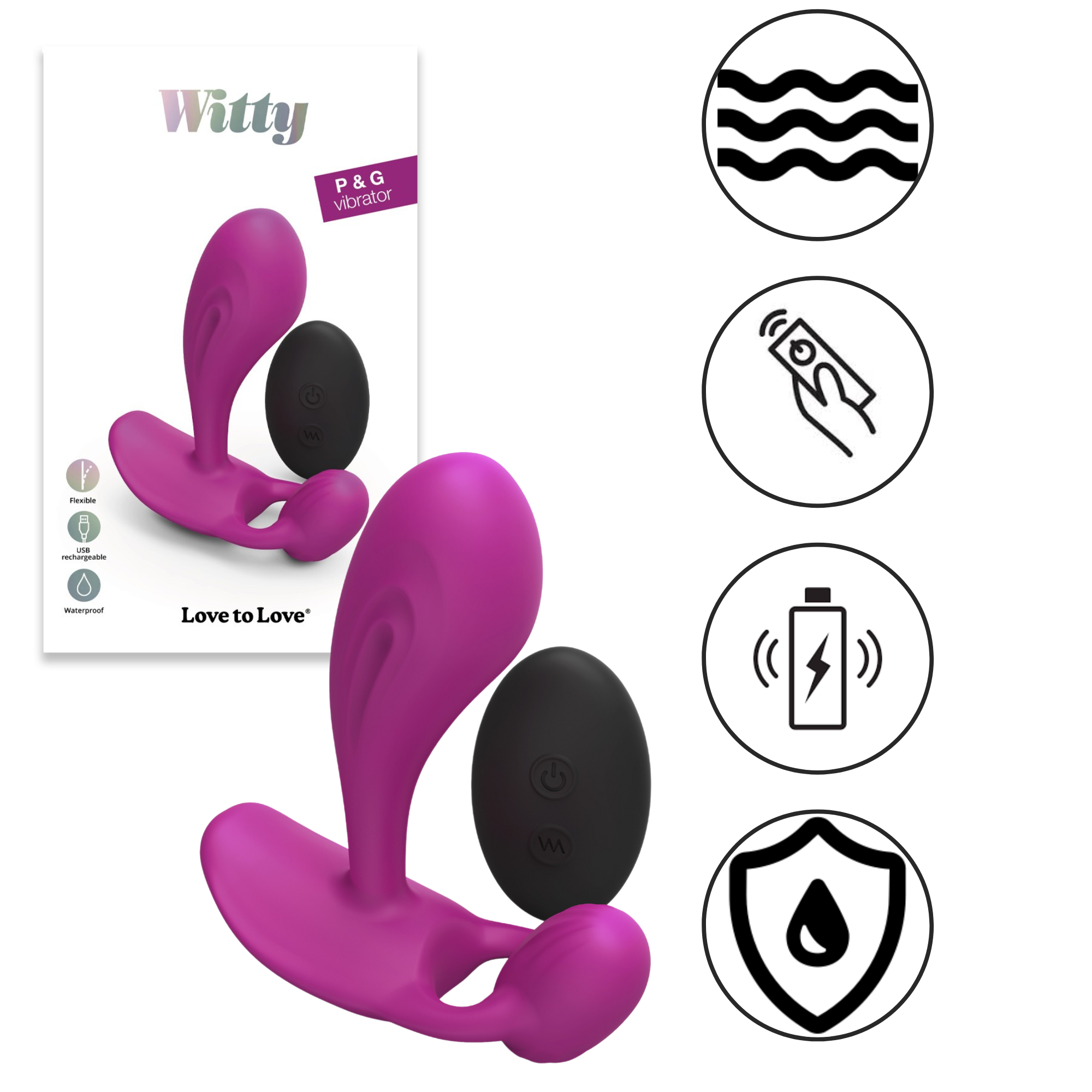 Love To Love Witty Rechargeable Remote-controlled Silicone G Spot Vibrator 