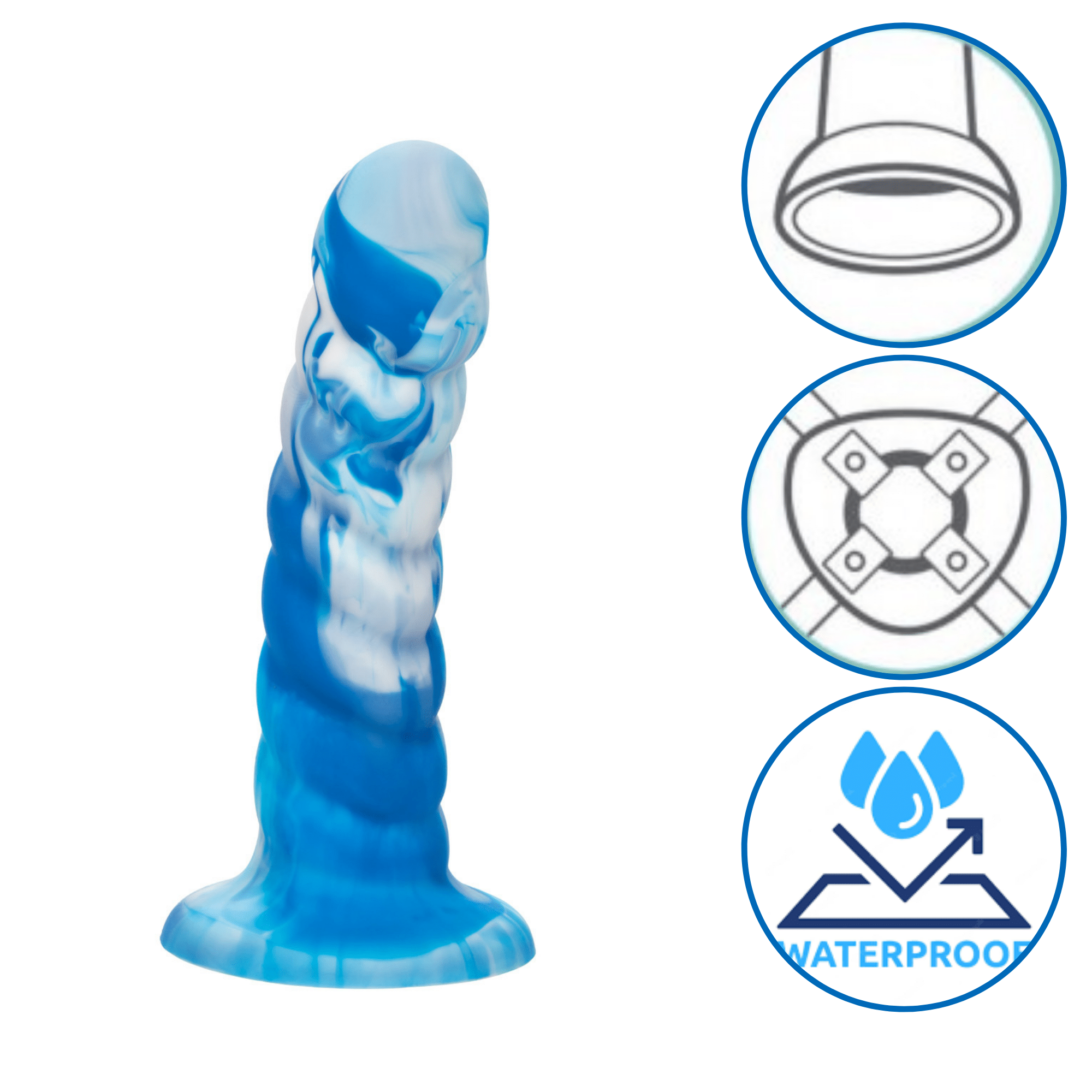 Twisted Love Ribbed Probe Suction Cup Base Butt Plug Harness Compatible -