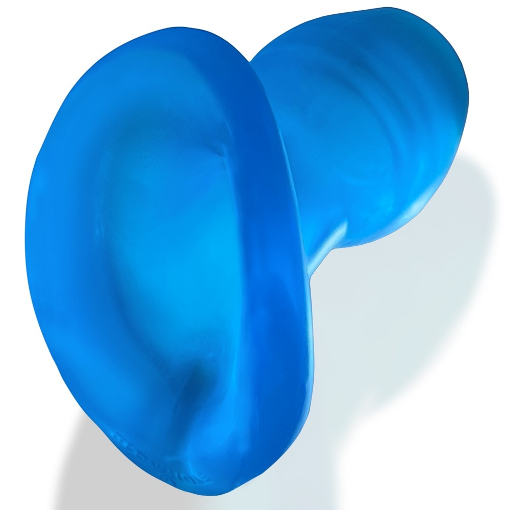 Oxballs Glow-in-the-Dark Wide-Mouth Pig Hole Silicone Hollow Butt Plug-Blue