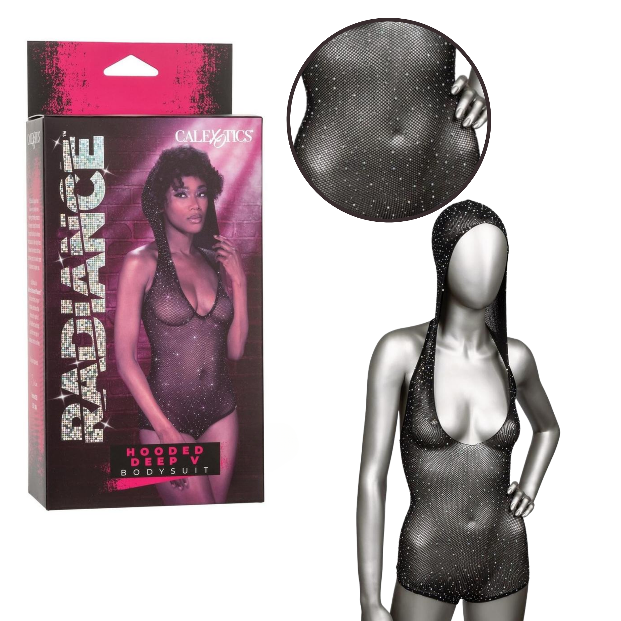 Radiance Hooded Deep V Bodysuit Sexy Women Lingerie Party Accessory