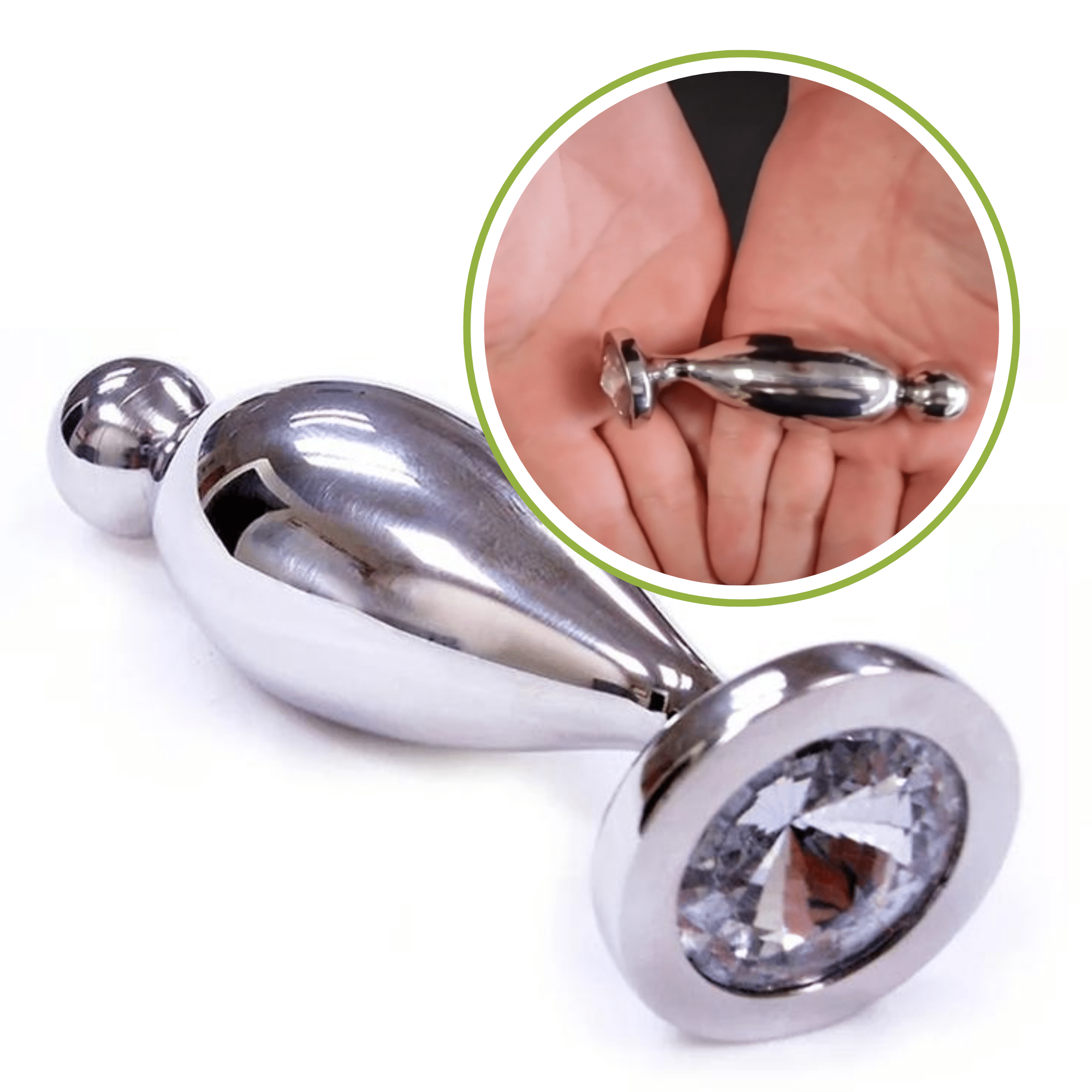 Rouge Fish Tail Stainless Steel Anal Probe Jeweled Butt Plug