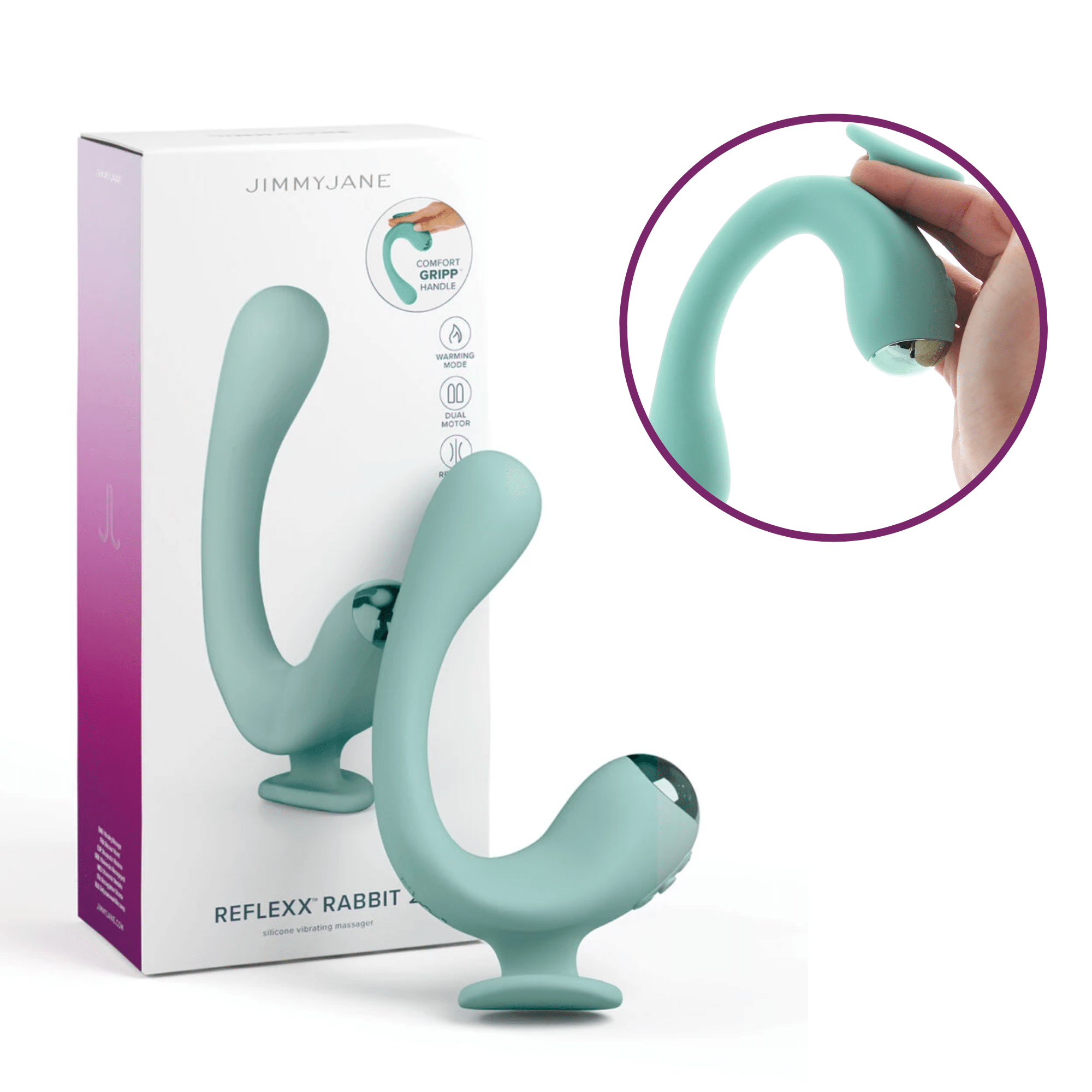 Jimmyjane Reflexx Rabbit 2 Rechargeable Silicone Massager Finger Vibrator