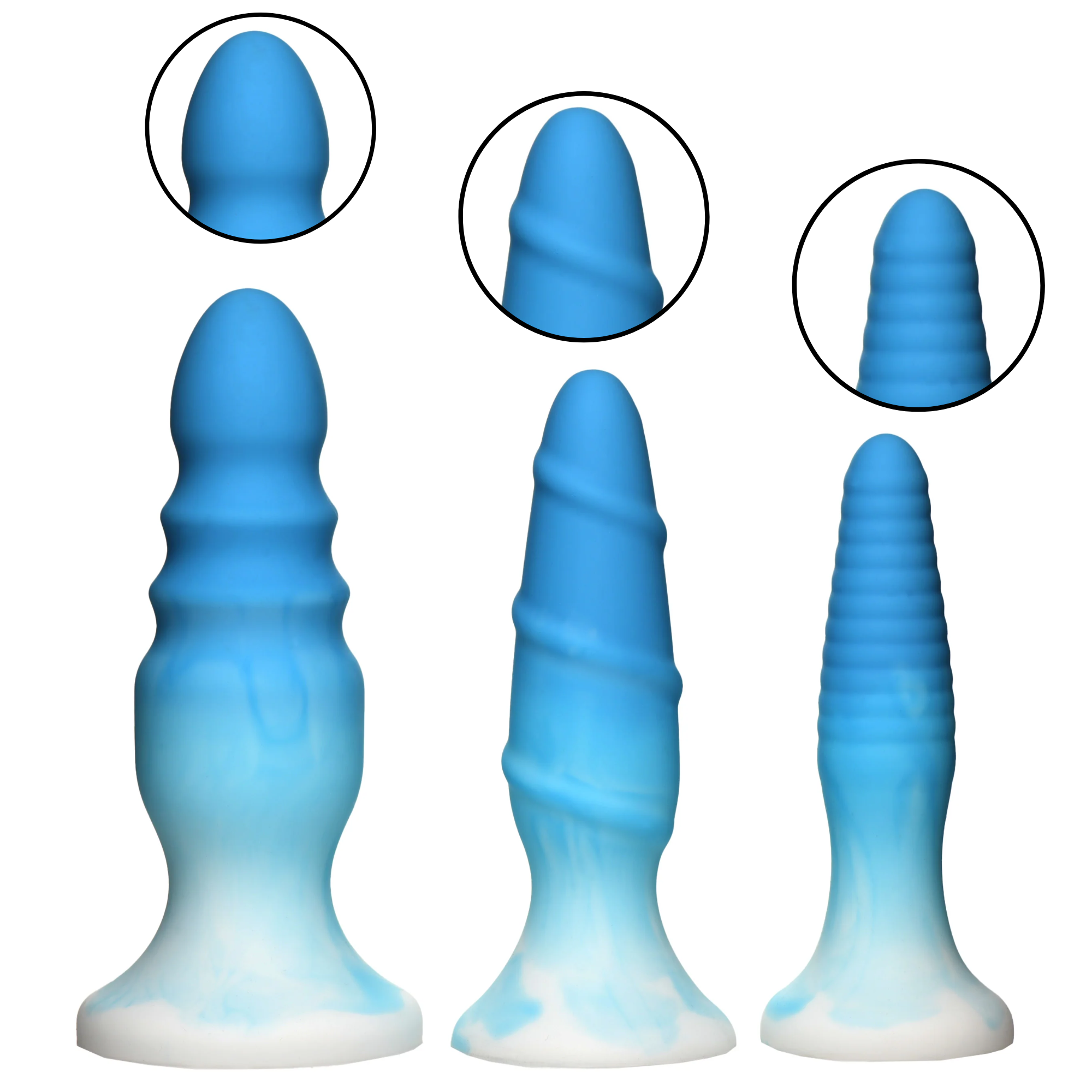 Simply Sweet 3 Piece Beginner friendly Anal Kits Silicone Butt Plug Set