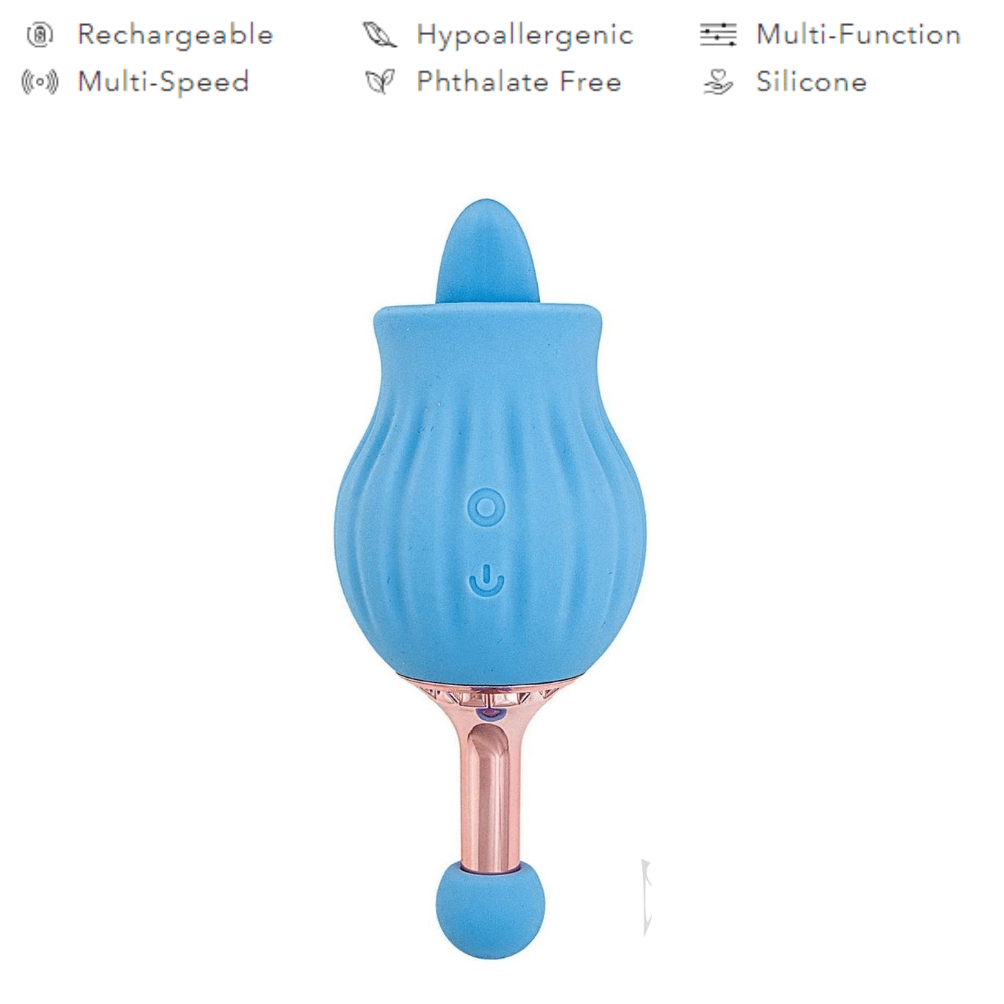 Clit-tastic Rose Bud Dual Massager Tongue Licking Oral Sex Vibrator