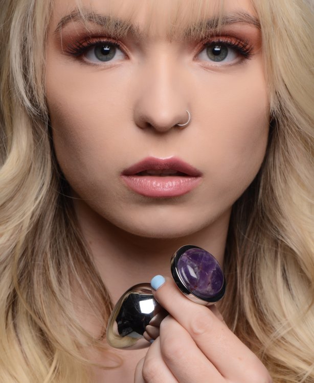 Jeweled Amethyst Gem Anal Plug