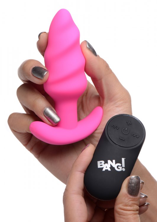 Bang Rechargeable Vibrating Swirl Butt Plug With Remote Control