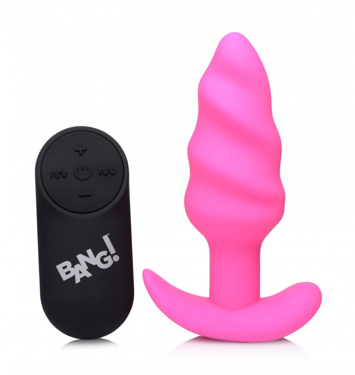 Bang Rechargeable Vibrating Swirl Butt Plug With Remote Control