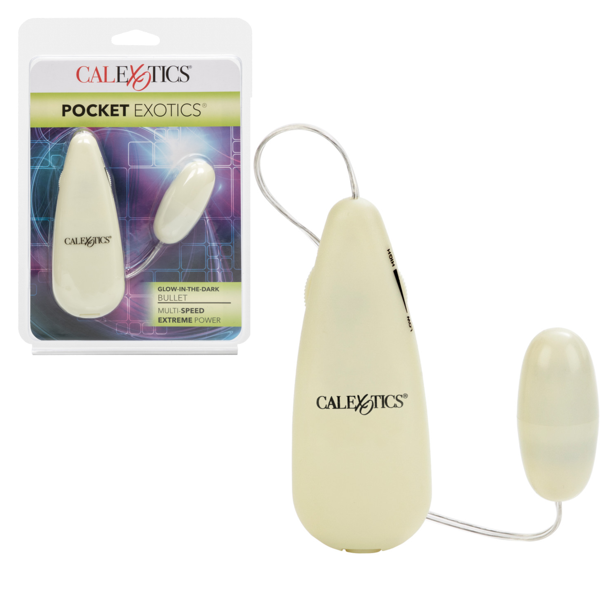 Pocket Exotics Glowing Bullet Vibrator Glow In The Dark 