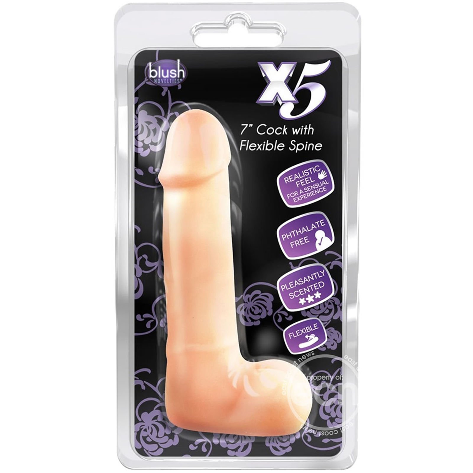 X5 Cock With Flexible Spine Realistic Dildo Beige