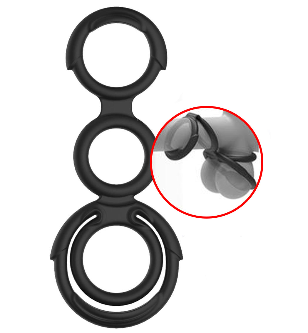 My Cockring Quattro Black Non-Vibrating Cock Ring