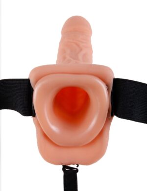 Vibrating Hollow Strap On Harness Kit With Balls Wired Remote 7 Inch Fetish Fantasy Series
