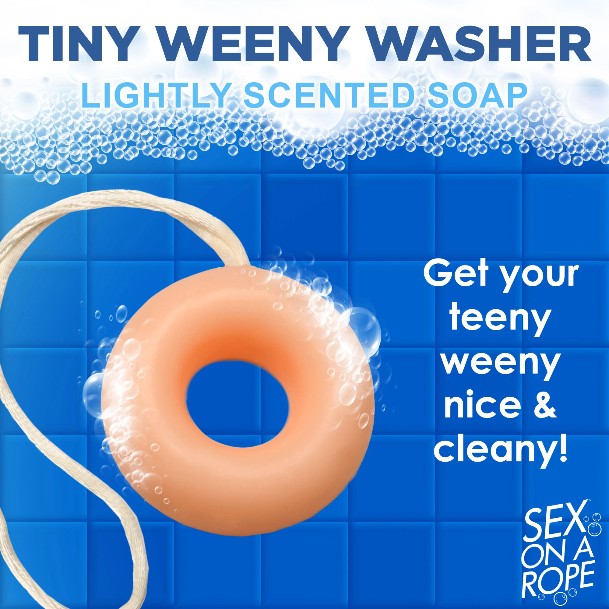 Sex On A Rope Tiny Weeny Washer Lightly Scented Penis Ring-Shaped Soap