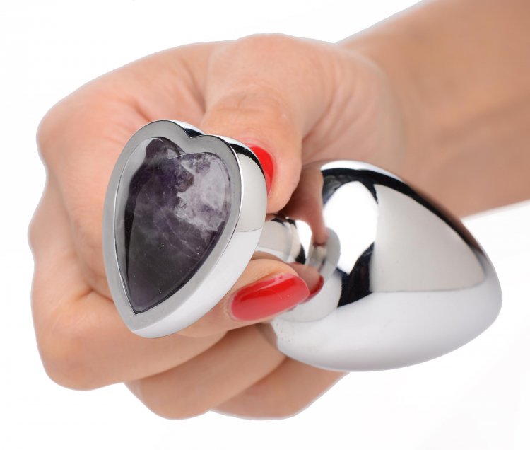 Gems Amethyst Heart Jeweled Butt Plug
