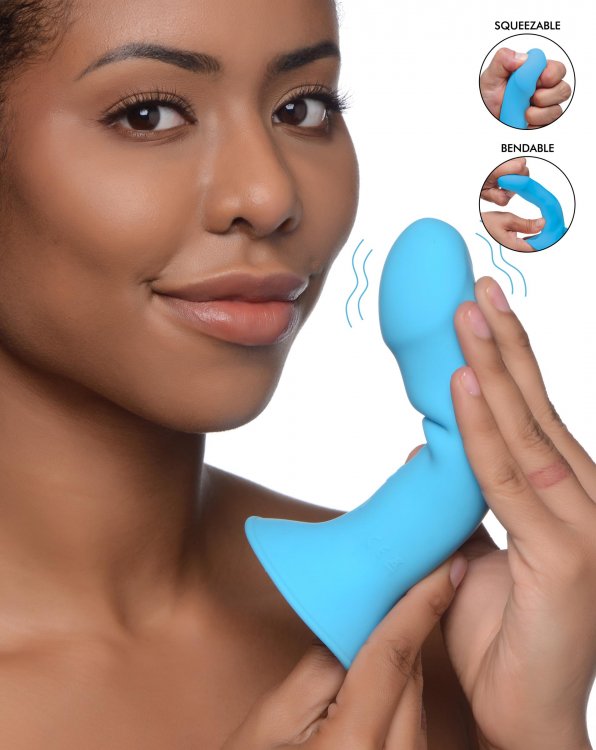Squeezable Rechargeable Silicone Vibrating Dildo 