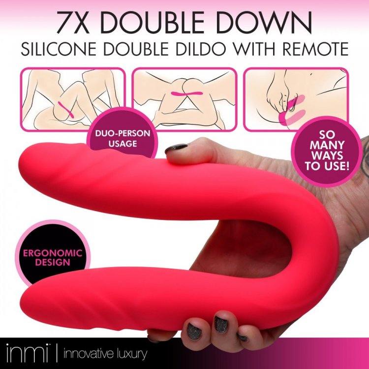 Vibrating Silicone Double Dildo w/ Remote Control 