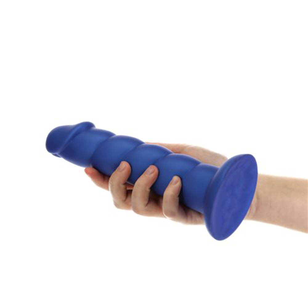 Ribbed Silicone Strap On Dildo with Suction Cup