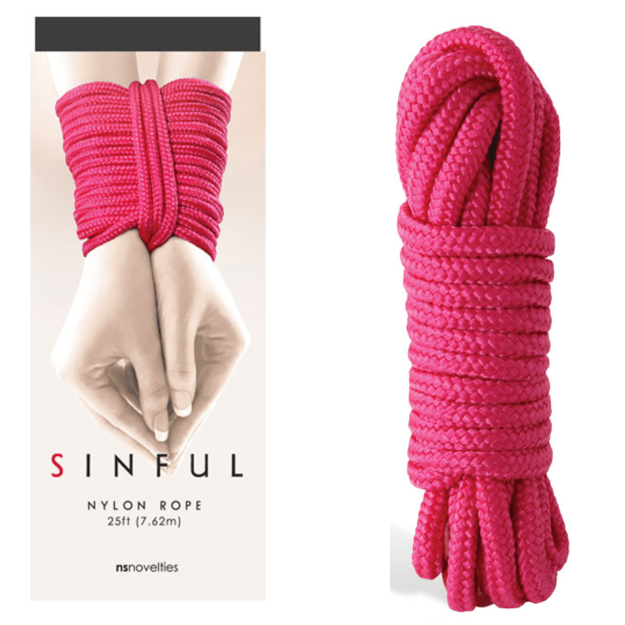 Sinful Pink BDSM Nylon 25-ft Japanese Bondage Rope 