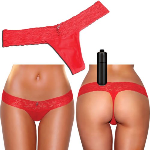 Hustler Toys Vibrating Panties Lace Thong With Hidden Vibe Pocket