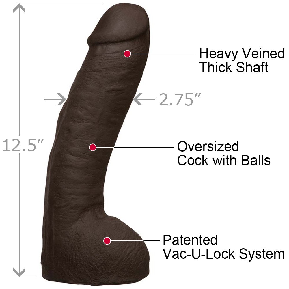 Vac U Lock UR3 Hung Realistic Cock Big Dildo Attachment 12 Inch