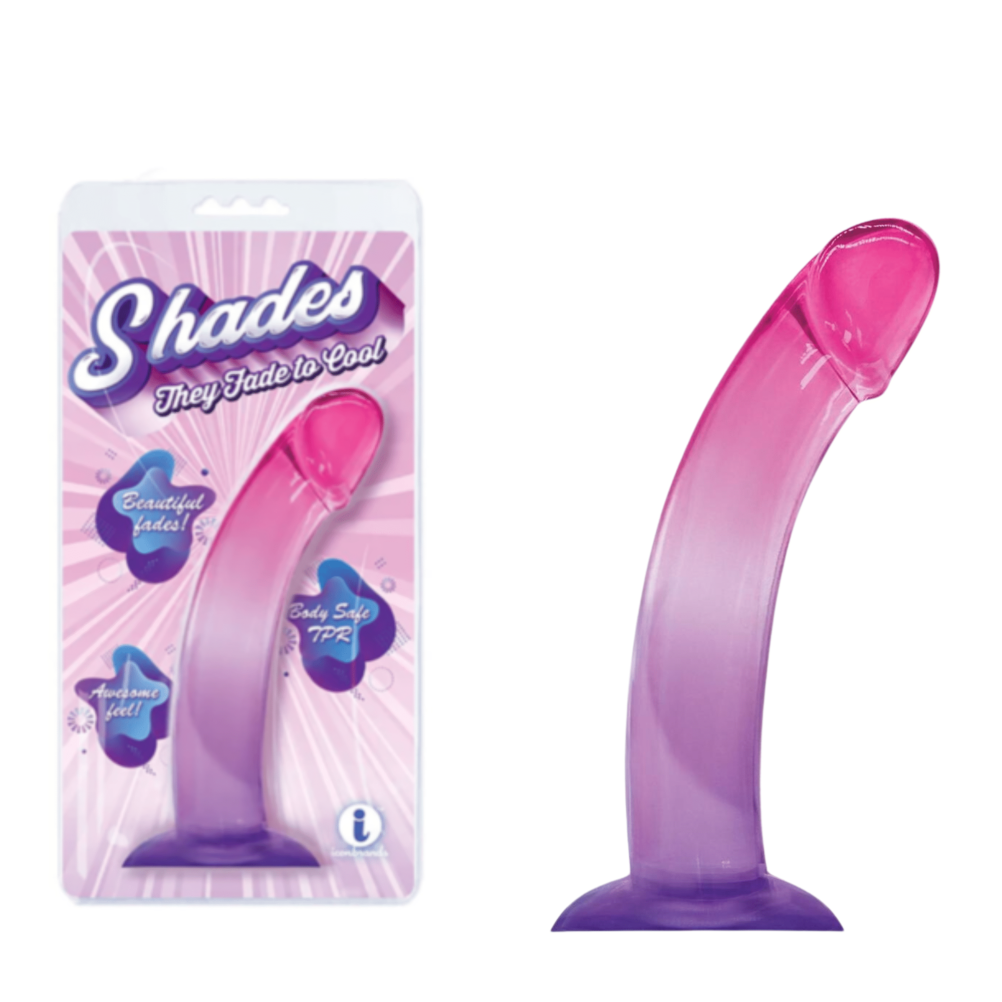 Shades Smoothie Multicolor Suction Cup Base Dildo Flexible G-Spot Stimulator