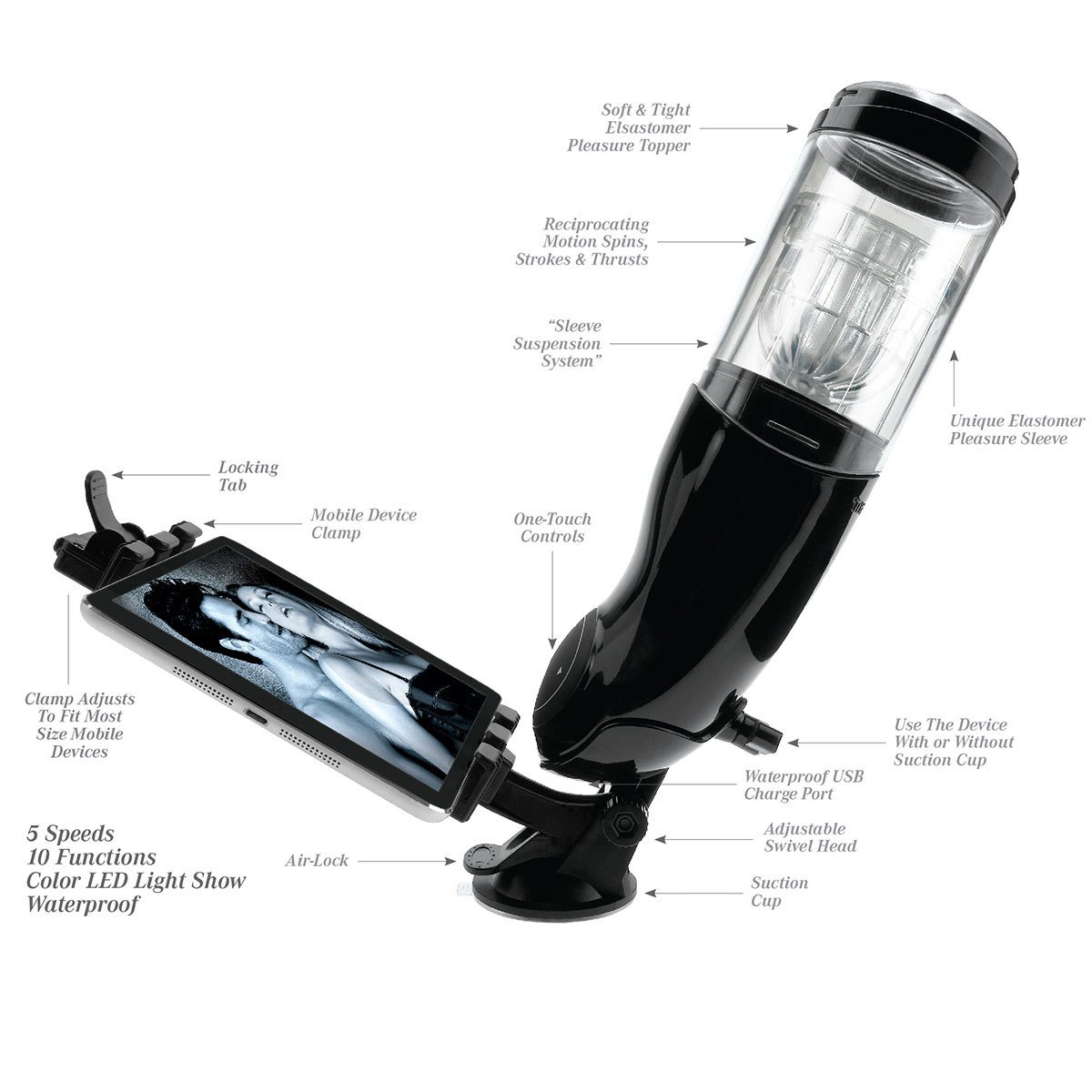 Pipedream Extreme Mega Bator Rechargeable Hands Free Automatic Masturbator