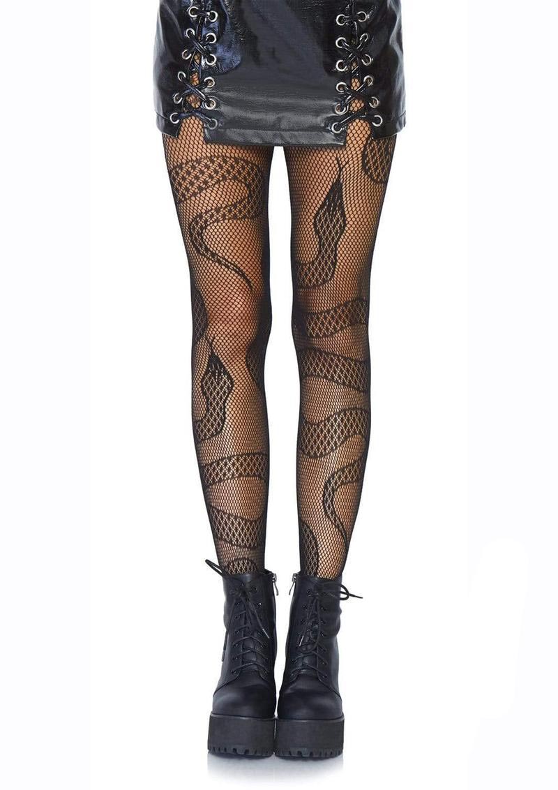 Snake Net Tights Black Sexy Tights and Pantyhose