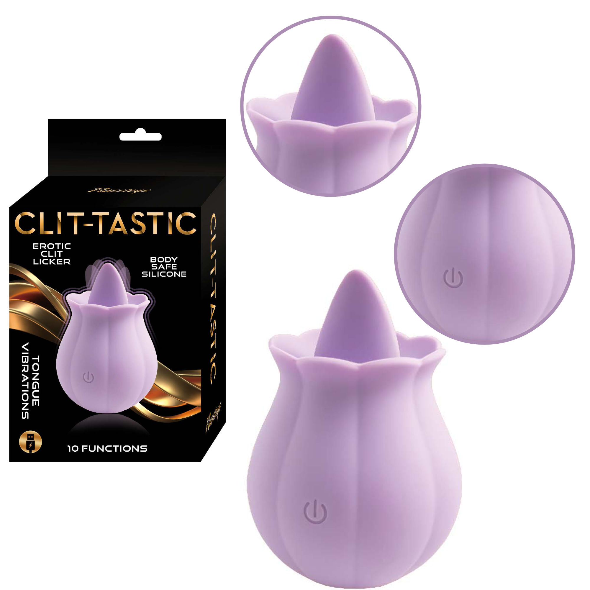 Nasstoys Clit-Tastic Erotic Licker Tongue Vibrations Silicone Oral Sex Vibrator 
