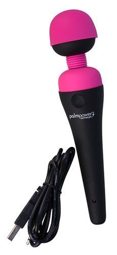 Palm Power Rechargeable Wand Vibrator Massager Silicone Body Wand