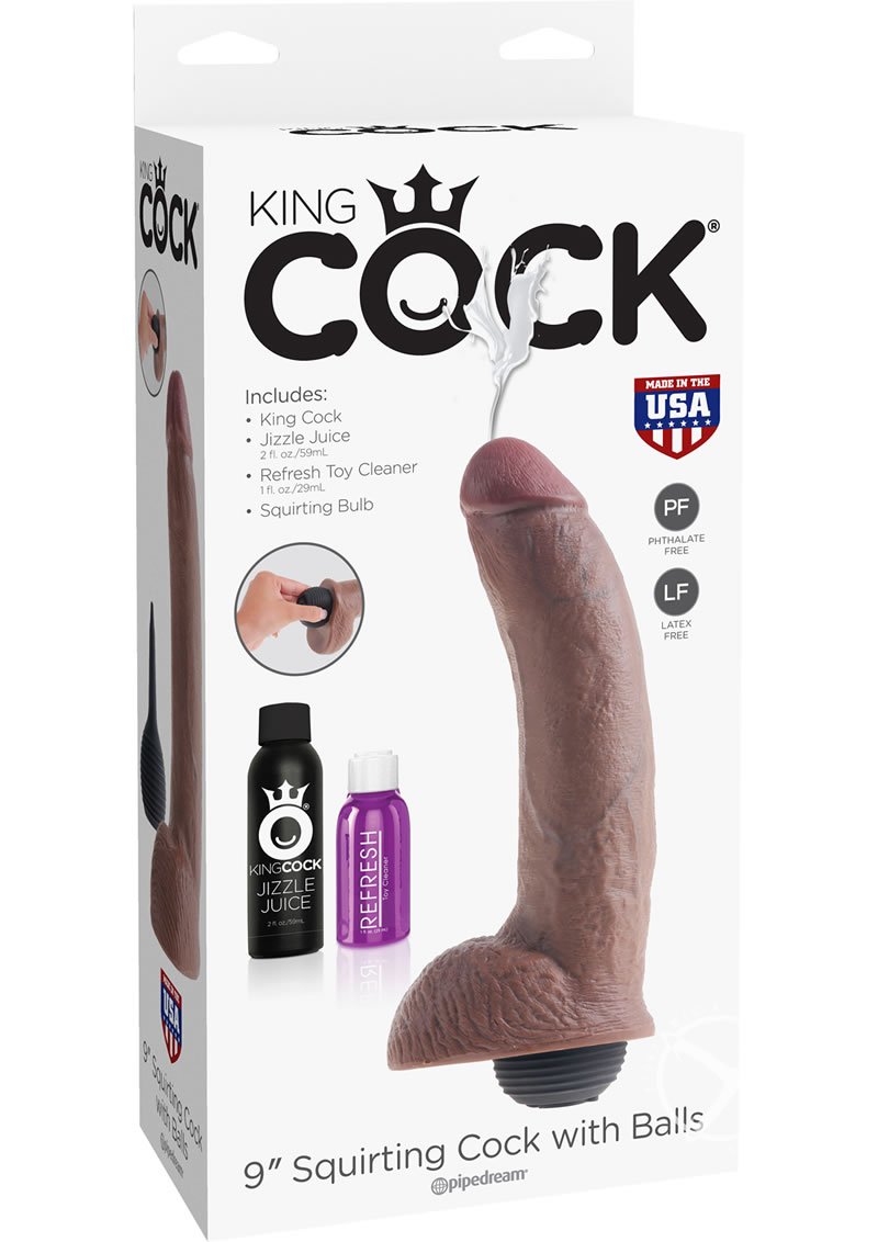 King Cock Realistic Big Squirting Dildo With Balls Waterproof