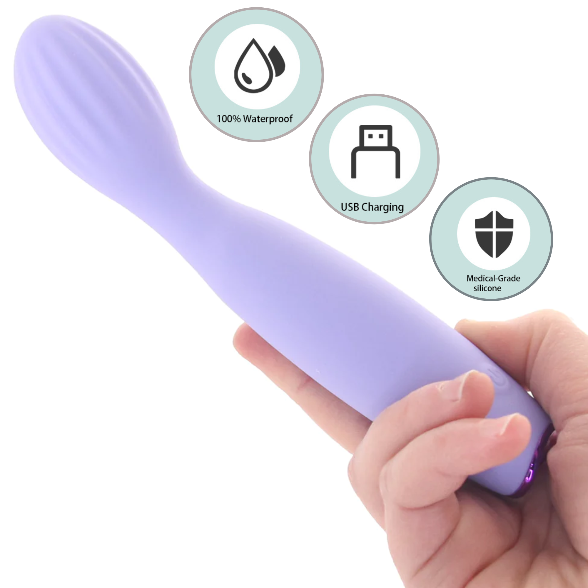 Revel Pixie Flexible Curved Rechargeable Silicone G-spot Vibrator 
