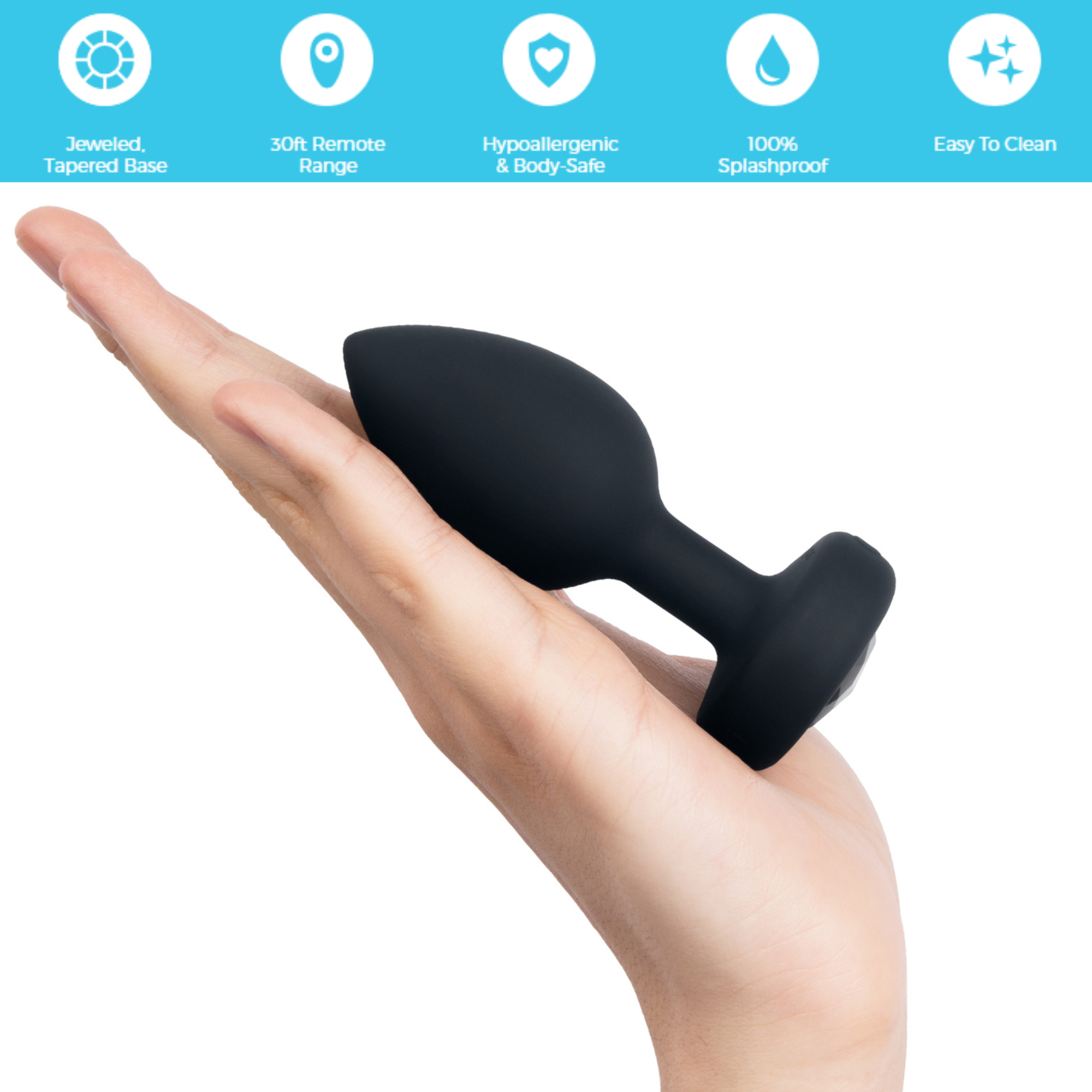 B Vibe Wearable Vibrating Anal Toy Silicone Rechargeable Jeweled Butt Plug