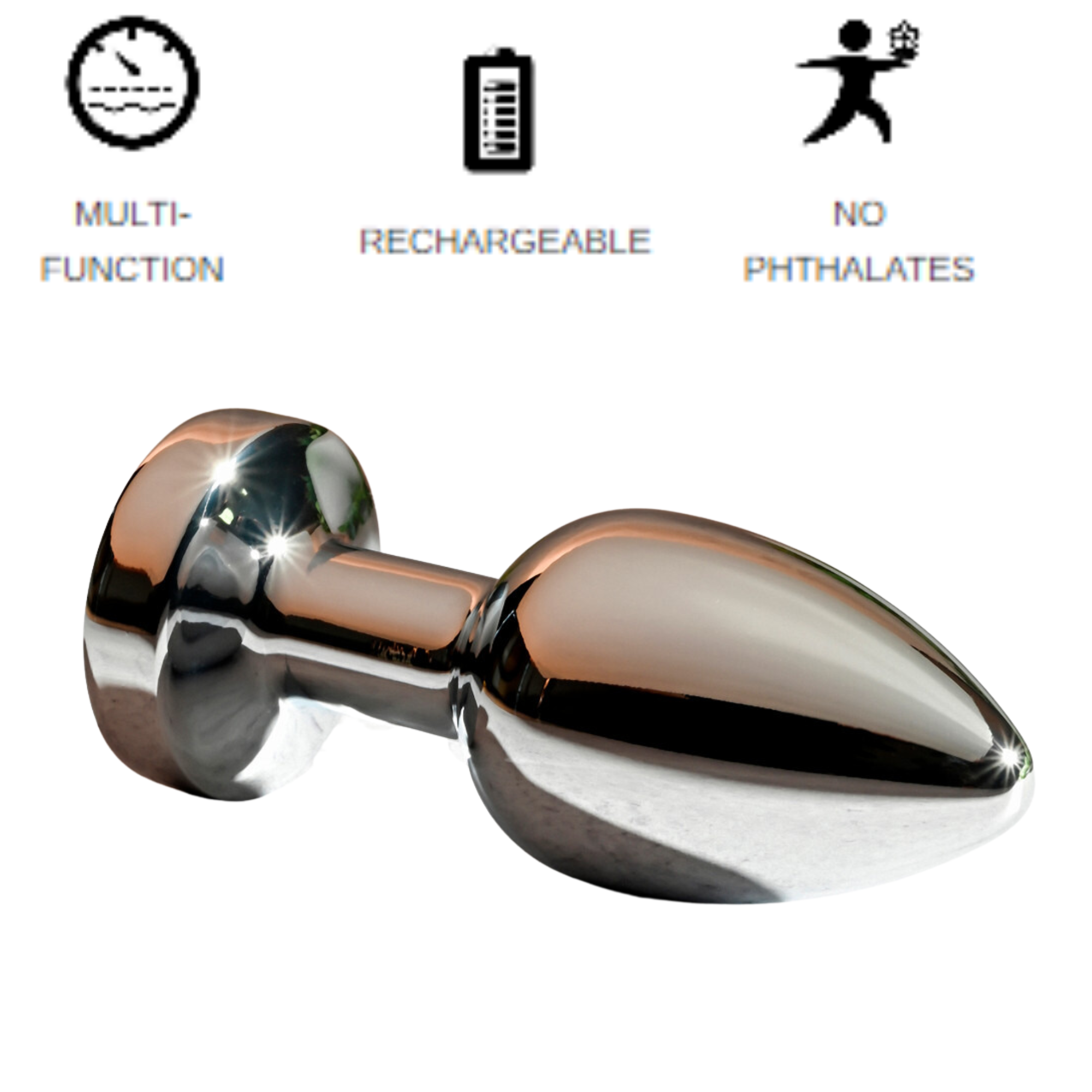 Gx Rockin Rechargeable Multi-Speed Vibe Waterproof Vibrating Metal Butt Plug