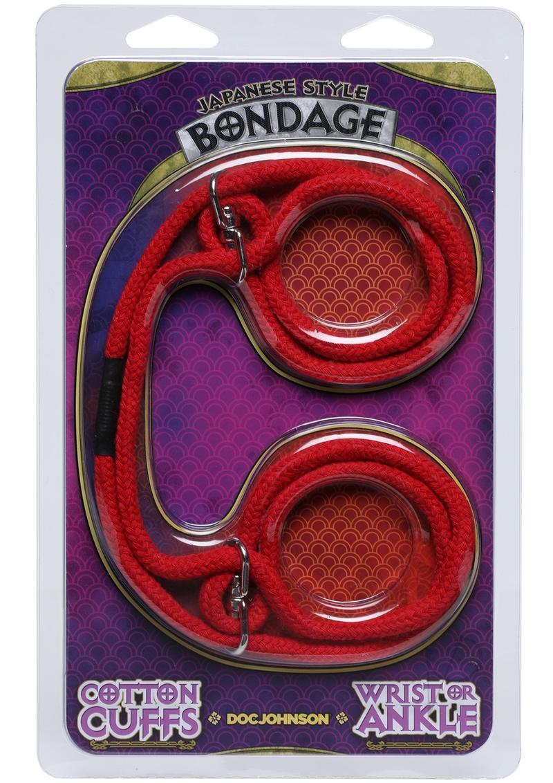 Japanese Style Cotton Handcuffs Red Doc Johnson